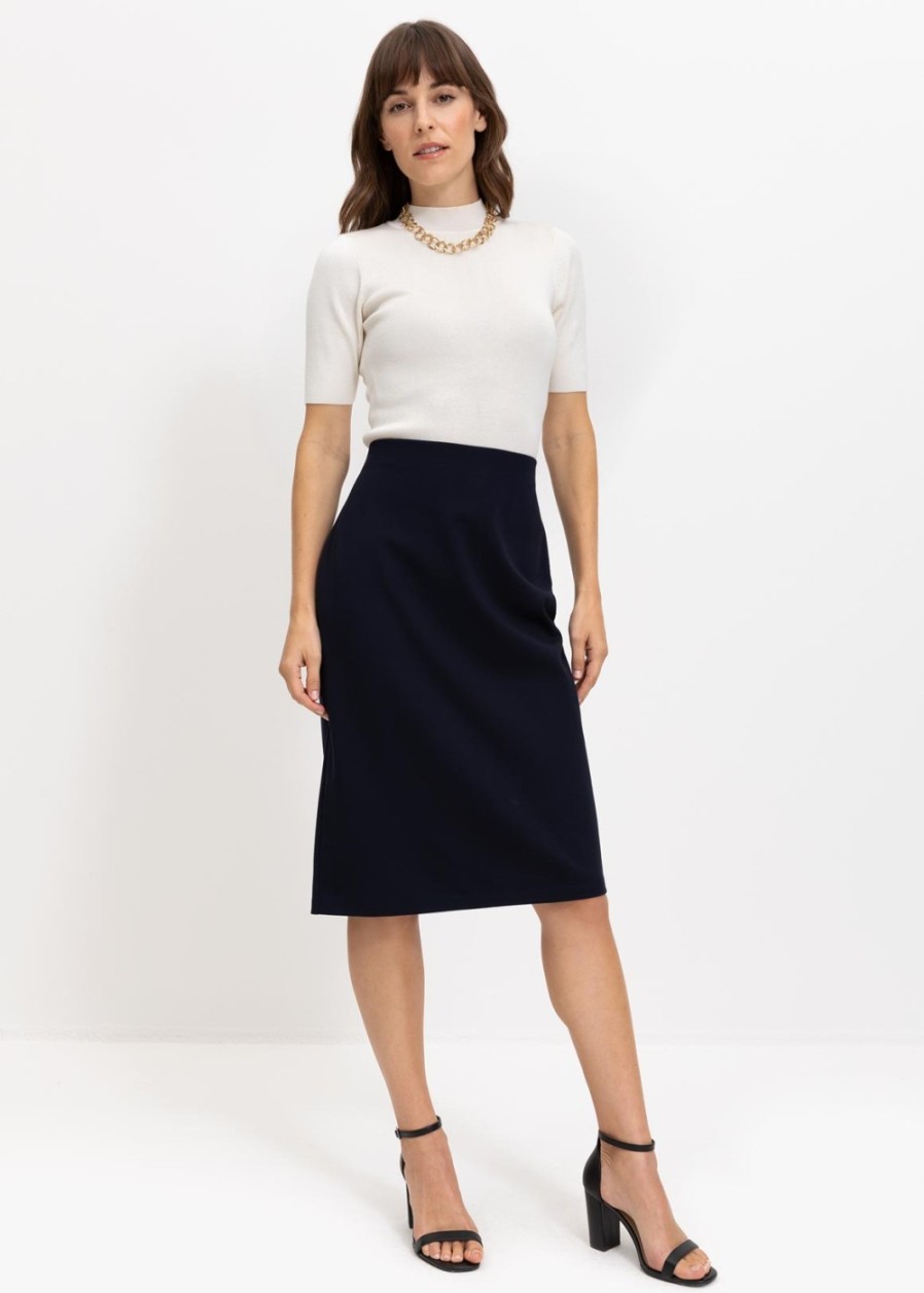 Women Woolworths Shorts & Skirts | Ponte Pencil Skirt Navy • Moniceshop