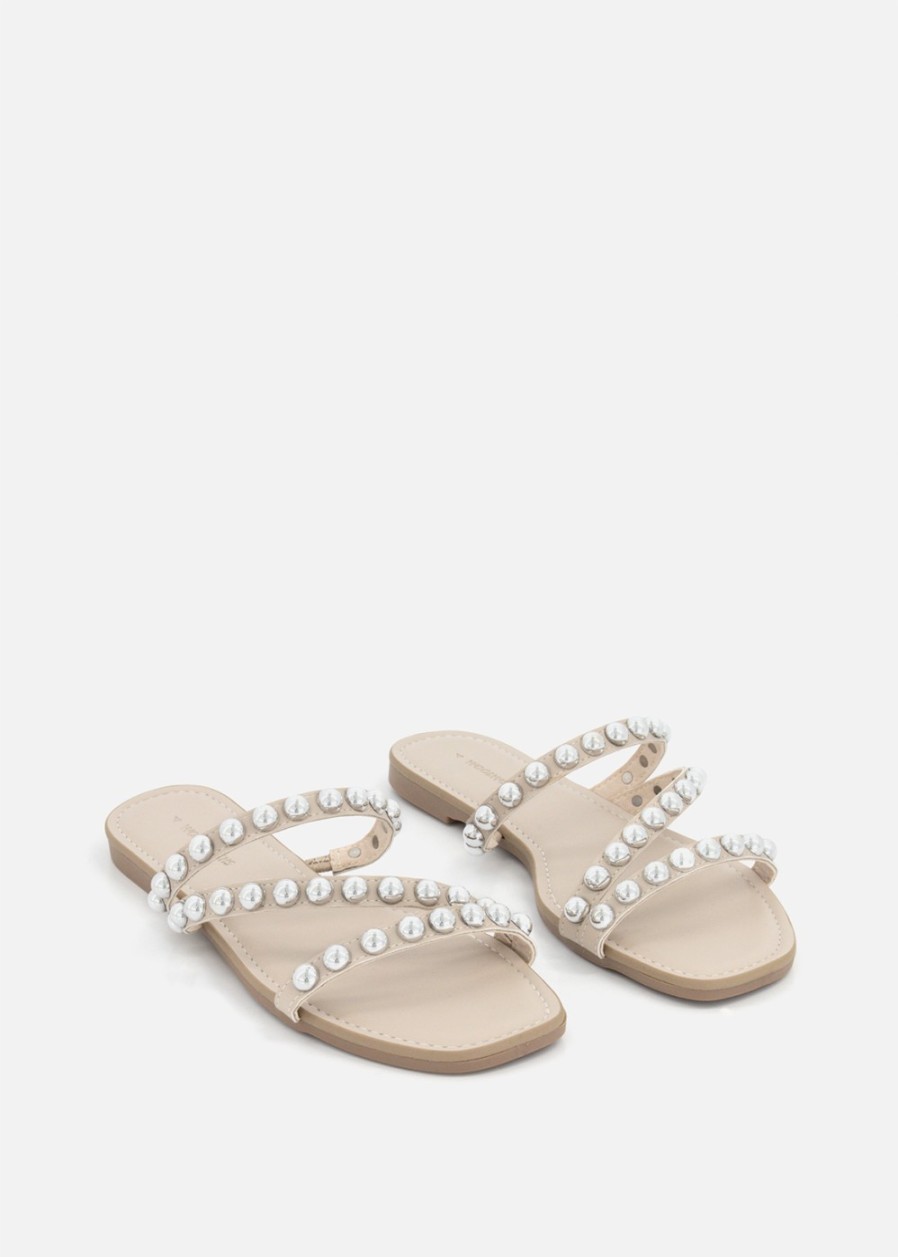 Women Woolworths Sandals & Flip Flops | Metal Stud Asymmetric Strap ...