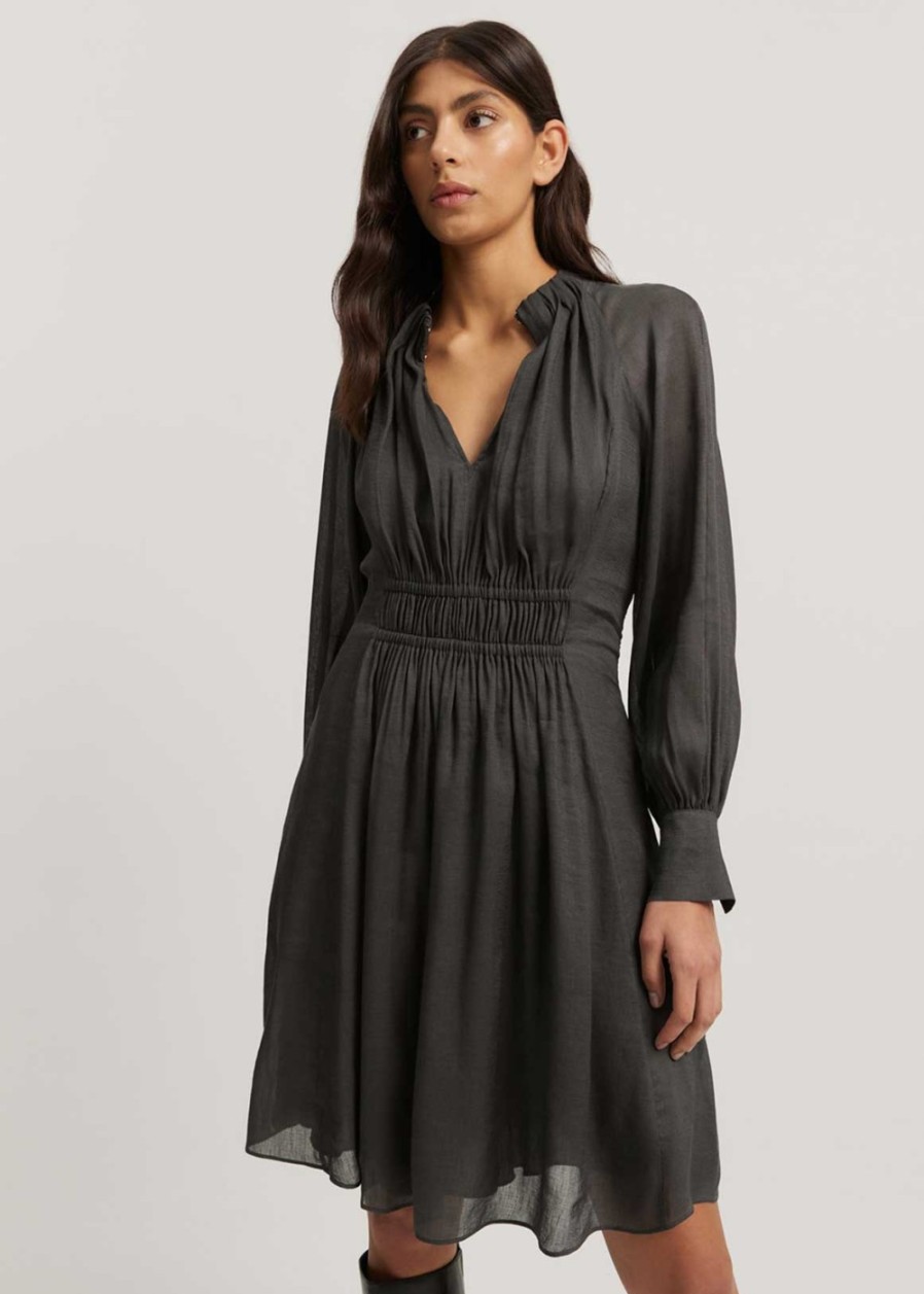 Women Country Road Dresses & Jumpsuits | Gathered Mini Dress Charcoal ...