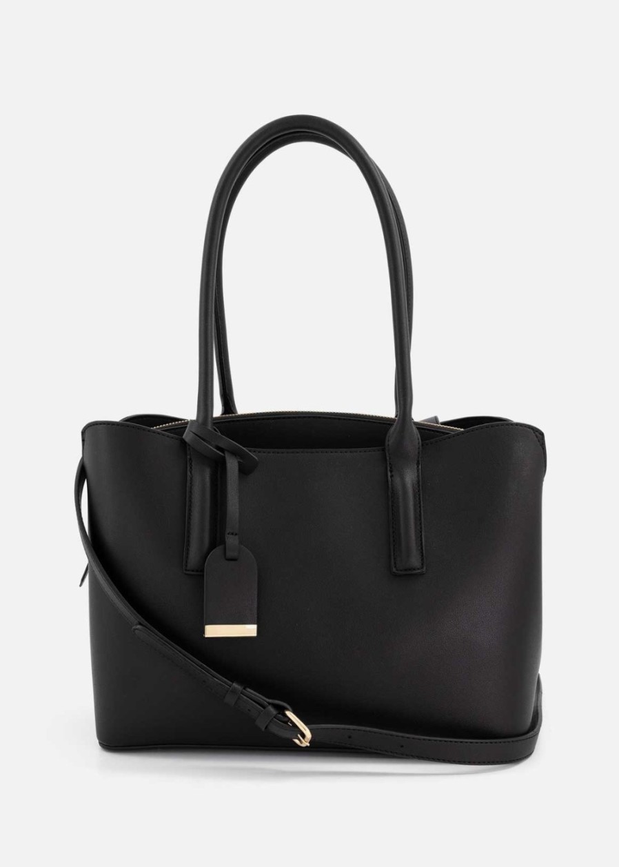 Women Woolworths Bags & Wallets | Curve Top Tote Black • Moniceshop